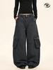 Yongfang Unisex Retro 3D Patchwork Wide-Leg Scythe Pants