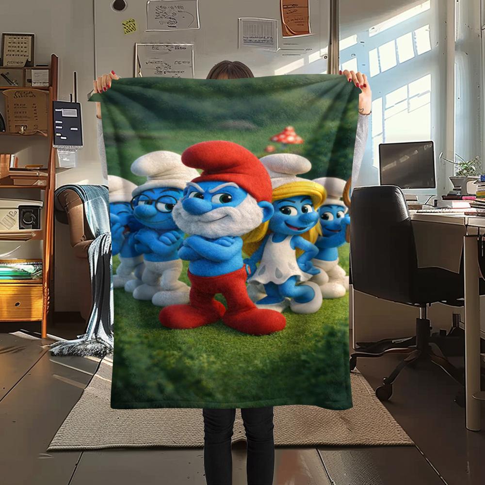 Smurfs River Adventure Blanket Suitable For All Seasons Blanket Office Rest Blanket Bedroom Air Conditioning Blanket