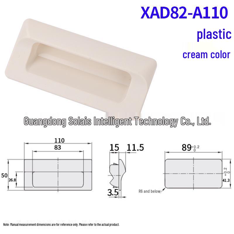 Embedded Plastic Pull Handle: Clip-in Hidden Snap Fastener for Cabinet Doors XAD41/42.