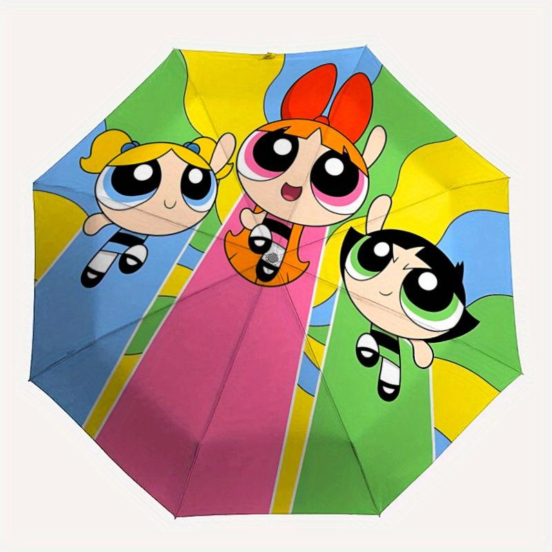 

1pc Powerpuff Girls Automatic Umbrella - 8-Rib Foldable Design, Outdoor Adventures, Durable Canopy Material yy250823160