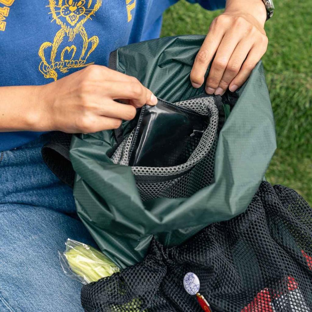 [Fairweather] Packable Pack Cordura Rip/Algae Green - Lightweight, Foldable Backpack, Daypack, Suitable for Cycling, Travel, Commuting, Hiking, Outdoo