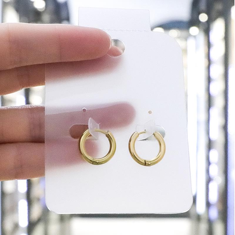 Fashionable Real Gold Electroplated Circle Earrings for Women's Simple Twisted Earrings Temperament High-end and Versatile Earrings
