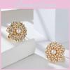 Trendy Pearl Studded Floral Scarf Ring Elegant Alloy Jewelry For Ladies