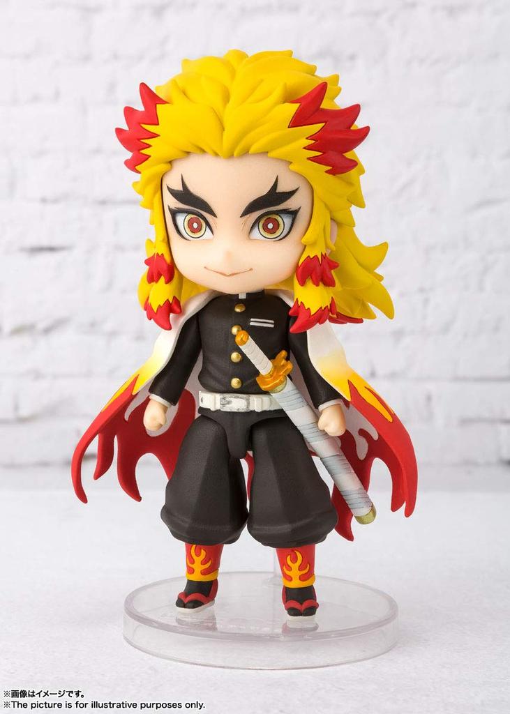 TAMASHII NATIONS Figuarts mini Demon Slayer: Kimetsu no Yaiba Rengoku Kyojuro, approximately 90mm, PVC/ABS painted action figure