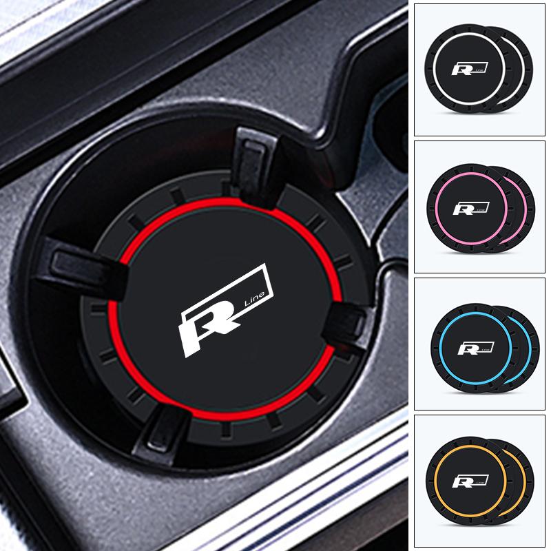 DOG1 2PCS Available in Multiple Colors Silicone material Water Coaster For VW R Tiguan CC Jetta Polo Golf Passat Touareg T-ROC