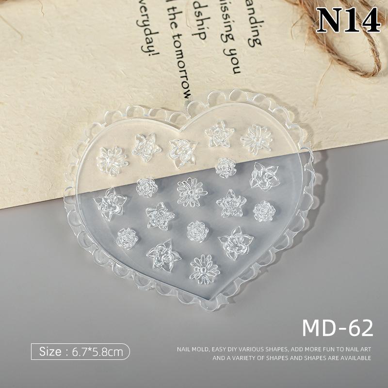 1Pcs 3D Bow Tie Nail Art Heart Shape Silicone Mold Star  Shape Mold Templates Gel Print Stencils Manicure Decoration