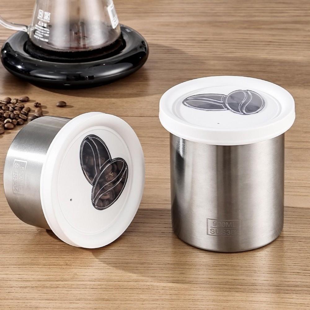 Moisture-proof Coffee Bean Storage Jars Stainless Steel Food Storage Container Tea Tin  Home Use