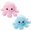 Reversible Octopus Plush Toy, Double-Sided Flip Octopus Doll, 20cm Fluffy Plush Toy with Angry and Smiling Faces, Fun Gift (Sky Blue & Pink)