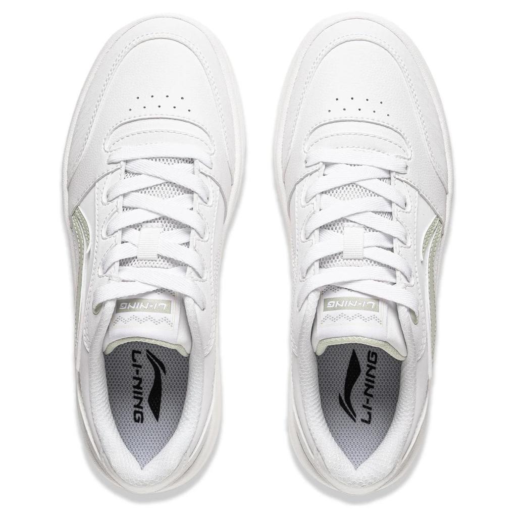 New LiNing Yuanbao V3 Anti Slip Wear Resistant Low Top Skateboard Shoes Women's White Green AGCV108-2
