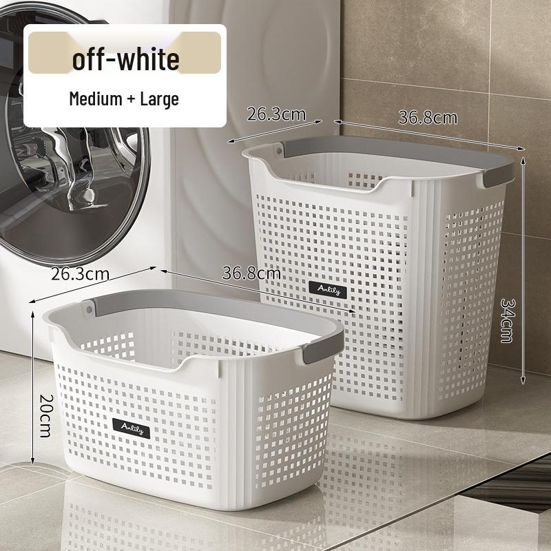 Large Portable Laundry Basket - Breathable, Plastic Storage Bin for Dirty Clothes In Bathroom or Dormitory