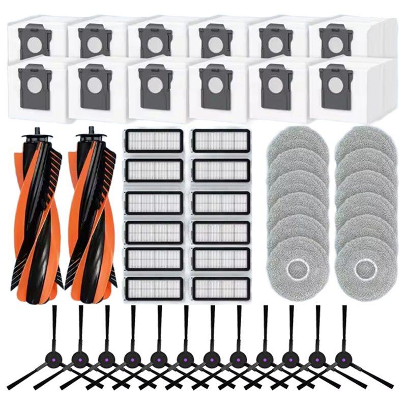 

A78E-Replacement Parts Accessories For Cecotec Conga X70- Main Brush, Side Brush, HEPA Filter, Mop Pad, Dust Bag