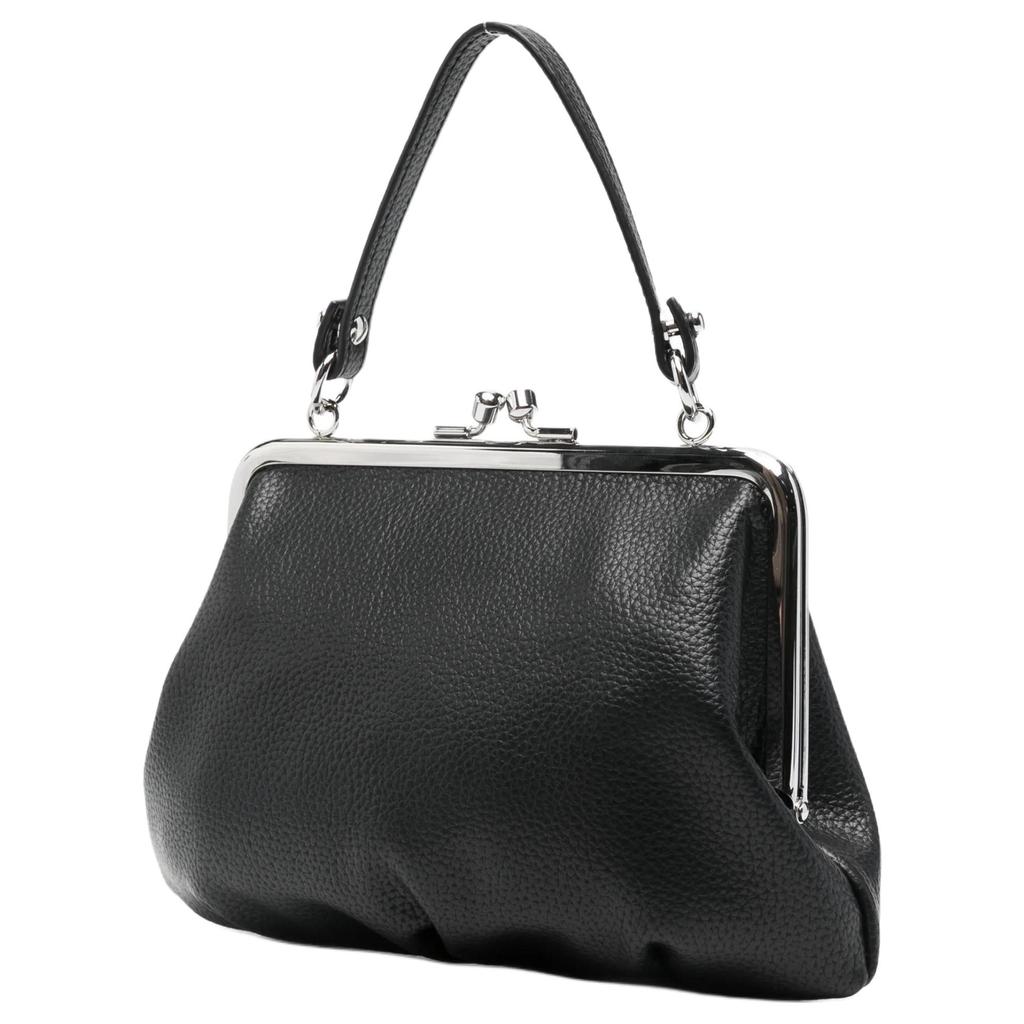 Vivienne Westwood Granny Frame Logo Metal Chain Leather Shoulder Tote Bag Women handbags Black 4B010007WS000DN403