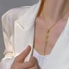 316L Stainless Steel New Fashion Fine Jewelry Butterfly Zircon Tassel Charms Snake Chain Choker Necklaces Pendants For Women