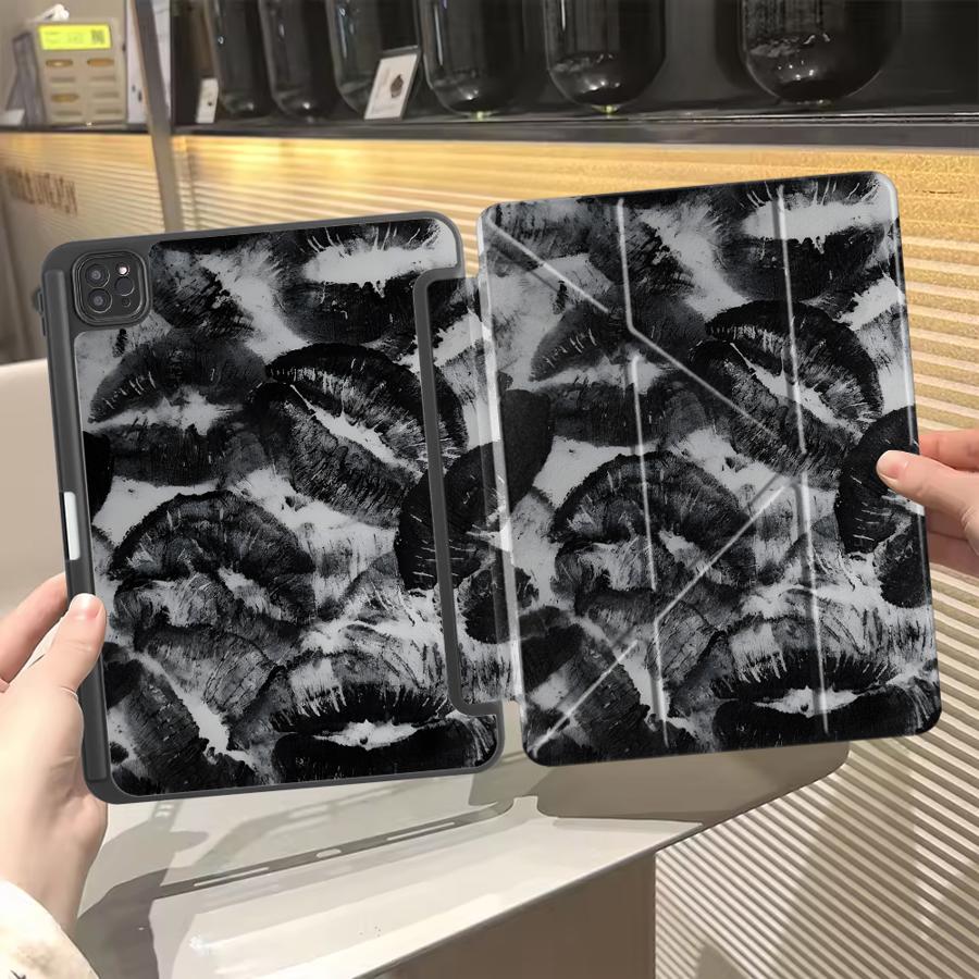 Lip Print Art Tablet Case For iPad Pro 2025 Pro 11th 10th 9th 8th 7th 12.9inch Air 4 5 M3 M2 1 2 M4 11inch Mini 6 7 Holder Cover