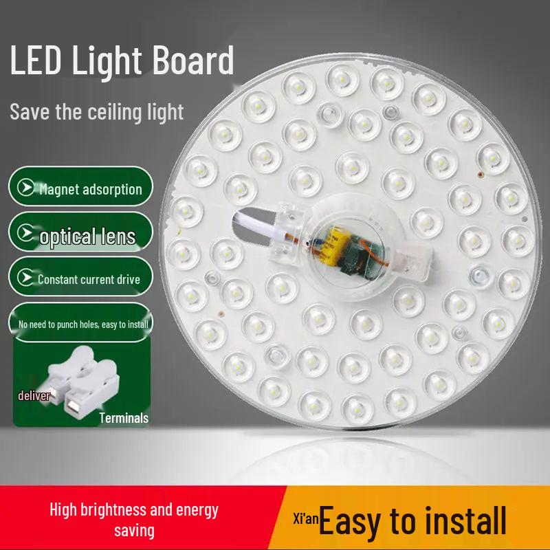 LED Ceiling Light Panel Retrofit Kit - Energy-Saving Round Module for Household Use