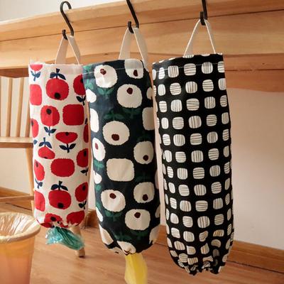 Flower Pattern Garbage Bag Storage Holder Collapsible Fabric Storage Dispenser Garbage Bag Organizer for Home