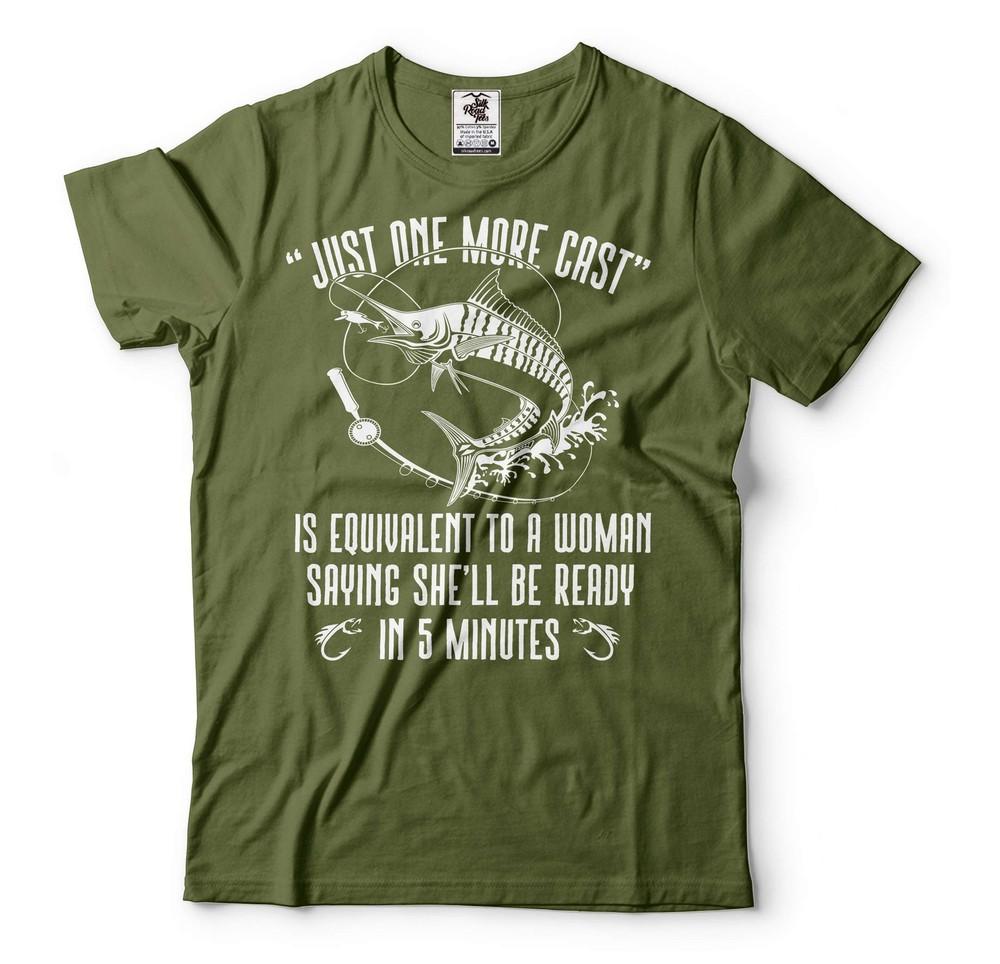 Just One More Cast Shirt Funny Fishing Saying Tee Fishing Gifts Dad Fishing Tee Unisex T-Shirt XL