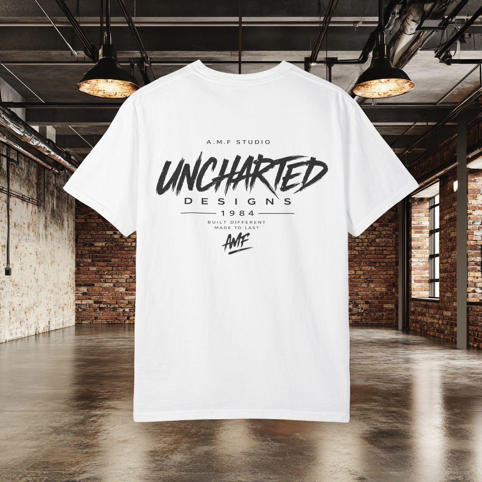 Uncharted Designs Graphic Tee | Vintage Streetwear T shirt | Minimalist Urban Fashion Shirt | Summer T shirt M