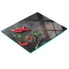Durable and Stylish Glass Kitchen Board with Chili Pepper Pattern 60x52 Cm