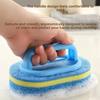 Scrub Brush with Handle Multi Surface Sponge Cleaner for Bathtub Tile Kitchen Bathroom Heavy Duty Cleaning Tool