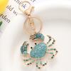 Crab-shaped Crab Keychain Sparkling Rhinestones Crystal Crab Key Ring Cute Crab Charm Key Ring  Bag