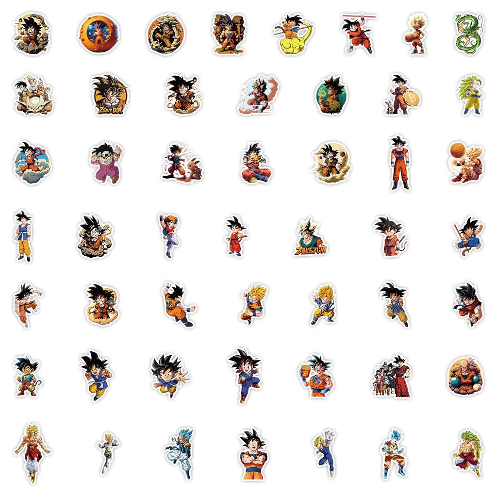 Dragon Ball & One Piece Waterproof Graffiti Stickers - 50/100 Pack for Phone, Fridge, Luggage, Notebook & Journal Decoration