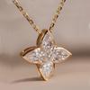 2.1ct Four-Leaf Clover Pear Moissanite Pendant Necklace Women Gift Solid S925 Silver D Color Lab Diamond Dainty Necklace Jewelry