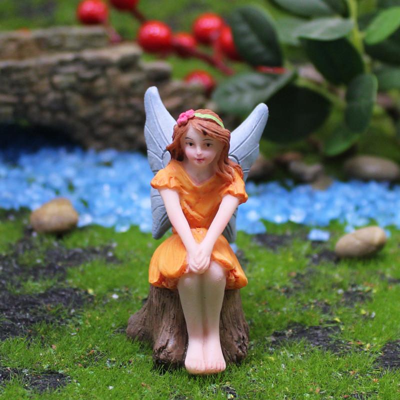 Fairy Flower Resin Crafts Wing Design Micro Landscape Decoration Ornament