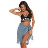 European American Women's Irregular Patchwork Tassel Beach Shawl Skirt