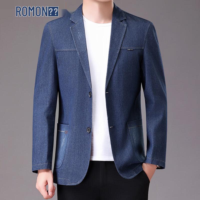 ROMON Men s Casual Slim Fit Denim Blazer XL/180