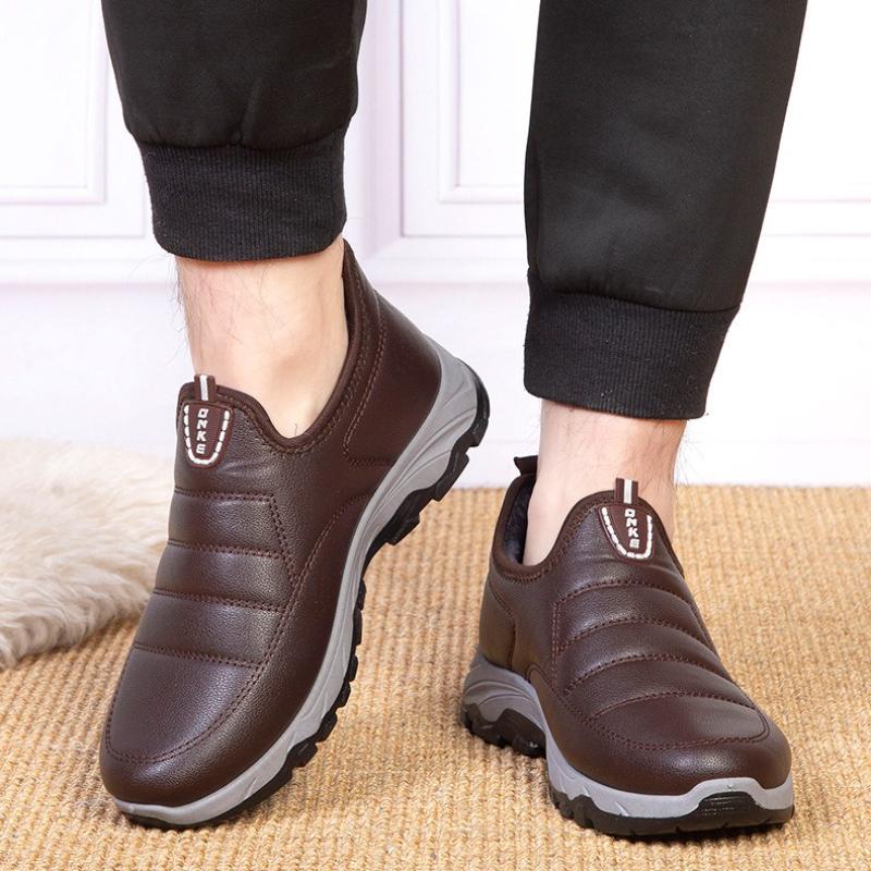 New Middle-aged and Elderly Men's Sports Cotton Shoes Plus Velvet Thick Waterproof Dad Shoes Cotton Shoes Men