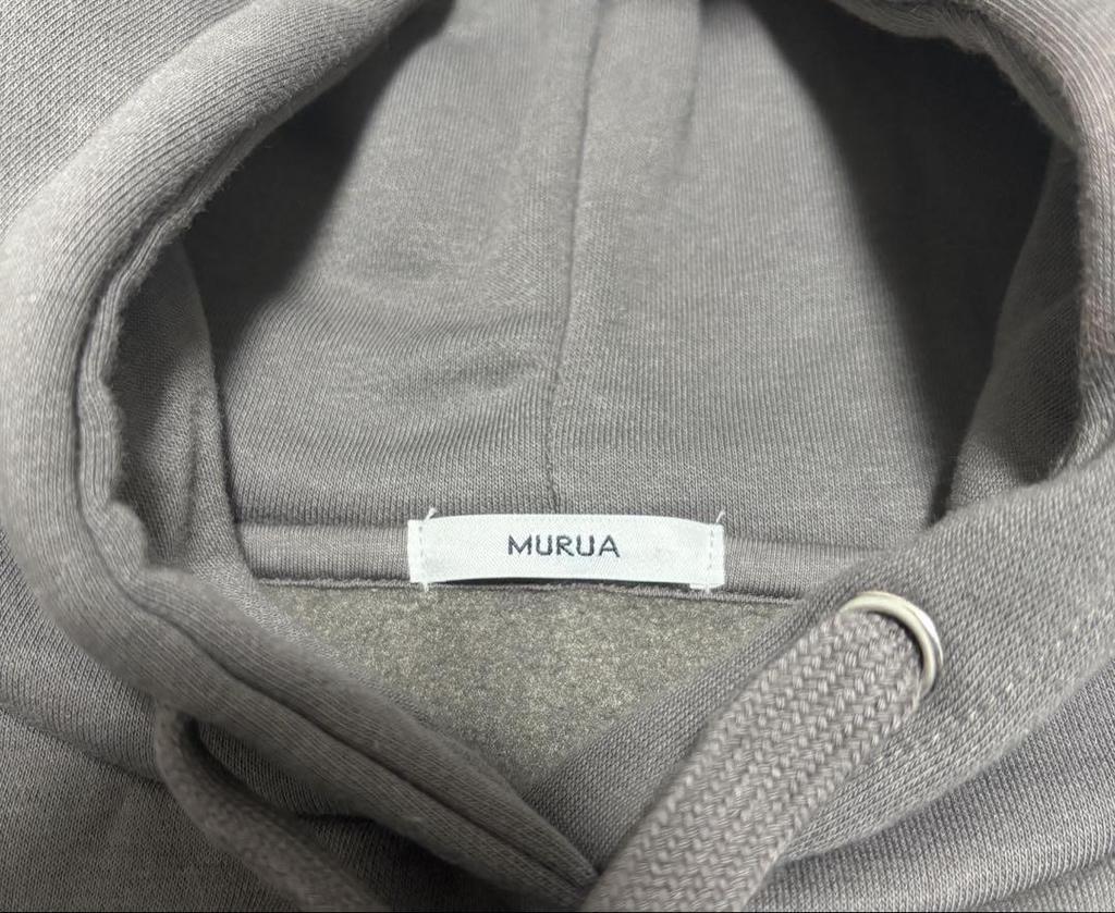 [USED] LE SSERAFIM × MURUA Collaboration Fleece-Lined Loose Hoodie In Gray