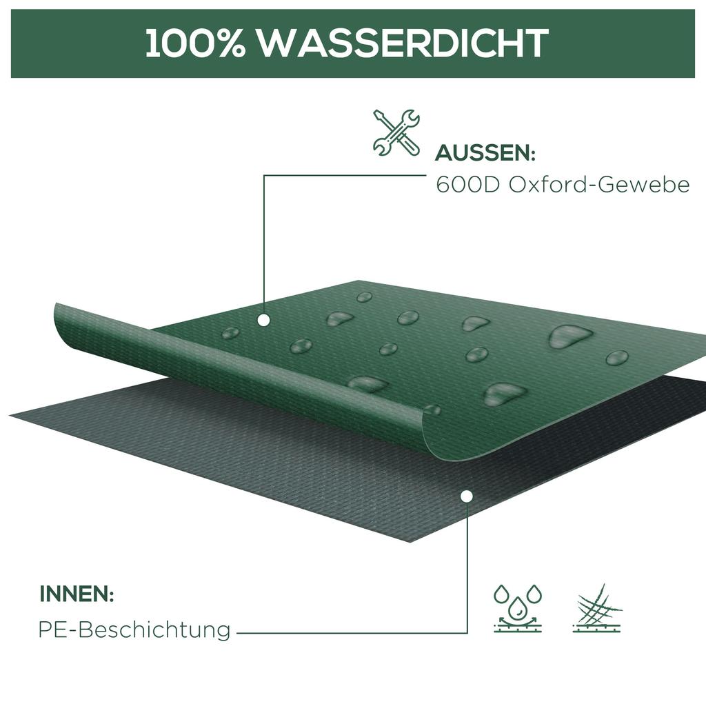 Protective Cover Covering Cover Hood for Garden Furniture 600D Oxford Green 135 x 135 x 75 cm