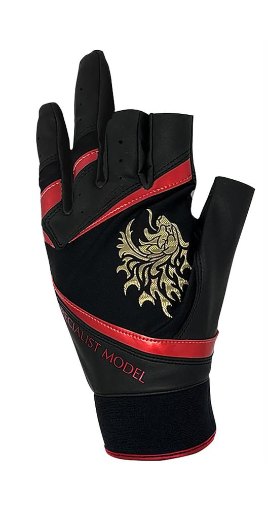 SUNLINE Specialist Gloves, 3-Finger Cut, Black x Red, Size L, SUG-238