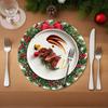 1 st Bordsunderlägg Fest Placemat Matbord Tryckt Jul Polyester Kök Rund Matbord 38x38cm