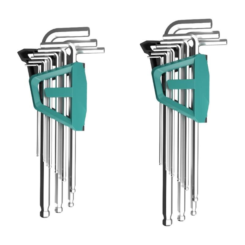 9 pezzi chiave esagonale SVCM + set di chiavi esagonali cacciavite esagonale utensili manuali chiave a L estremità sferica