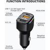 80W USB C Car Charger Cigarette Lighter and USB C Adapter, 3 Ports PD3.0 & QC3.0 Fast Car Charger Super Fast Charging with LED Voltmeter Car Device