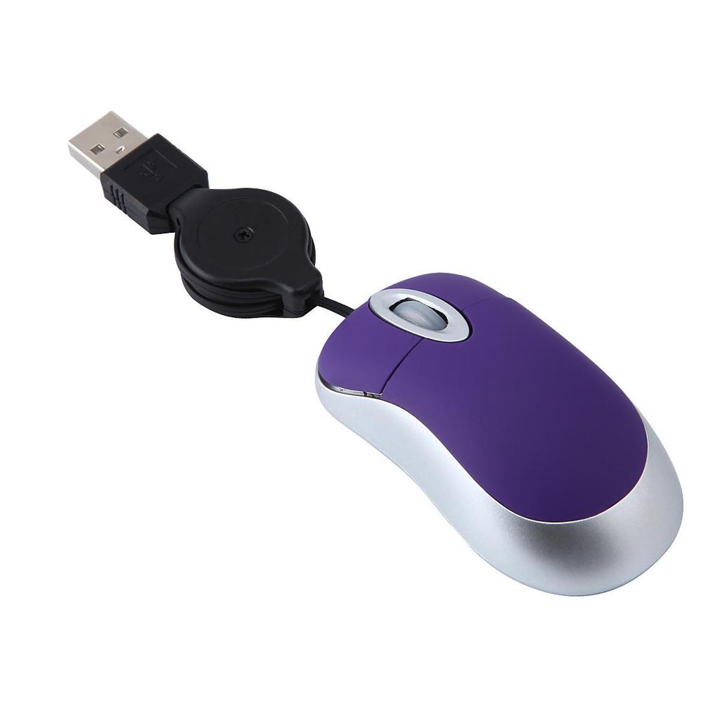 Retractable Mini Wired Mouse for Kids - Multi-color, Portable, Travel-Friendly