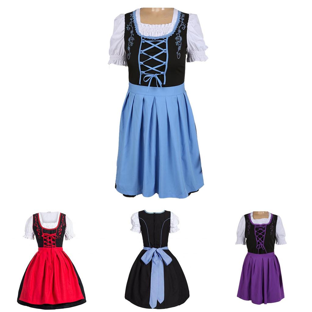 Charmantes deutsches Kleid Bayerisches Dirndl-Kostüm mit eleganter Schürzendekoration