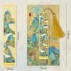Retro Chinese Landscape Brass Bookmark Hollow-out Mountains Scene Boor Tak with Silk Tassel  Antique Gift for Book Lovers