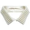 Elegant Imitation Pearls Accented Detachable Faux Collar Enhances Clothing Layers for Women Beaded Bib Choker Neckalce