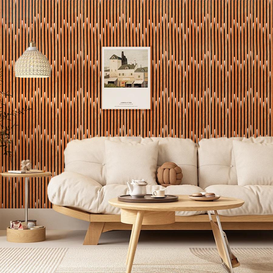 Grille Striped Self-adhesive Wallpaper Restaurant Living Room Home Decoration TV Background Wall Wallpaper