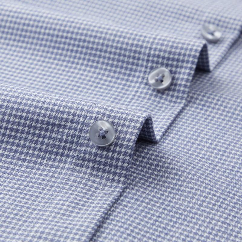 FIRS Men's Wool Blend Plaid Brushed Thermal Business Casual Long-Sleeve Shirt