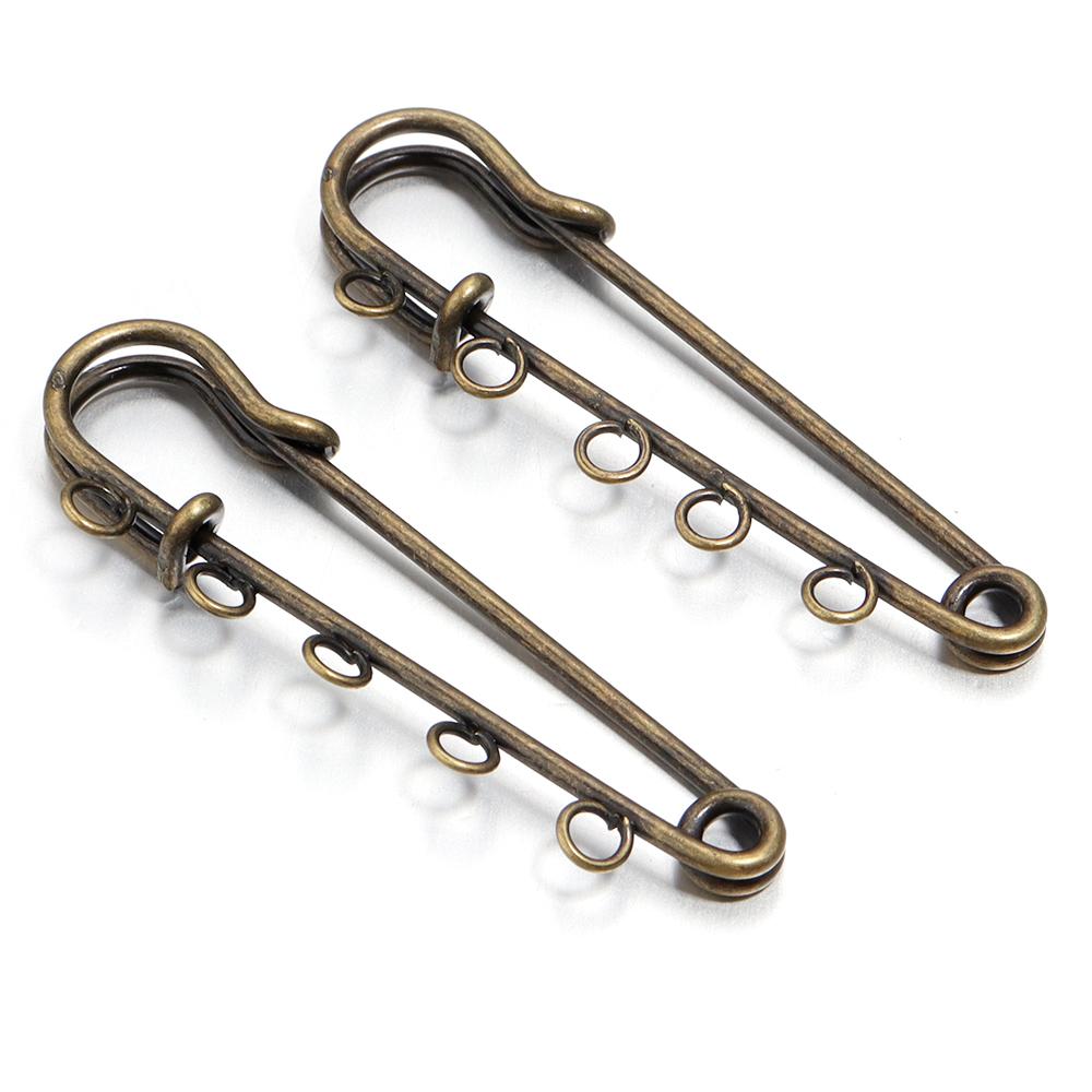 5-10pcs/lot Gold Safety Pins Brooches Blank Base Brooch Pin with Holes Fasteners Pin For DIY Jewelry Making Supplies Accessories