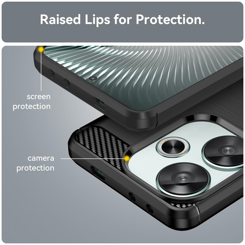 For Xiaomi Poco F6 5G/Redmi Turbo 3 5G Case Carbon Fiber Texture TPU Slim Phone Cover