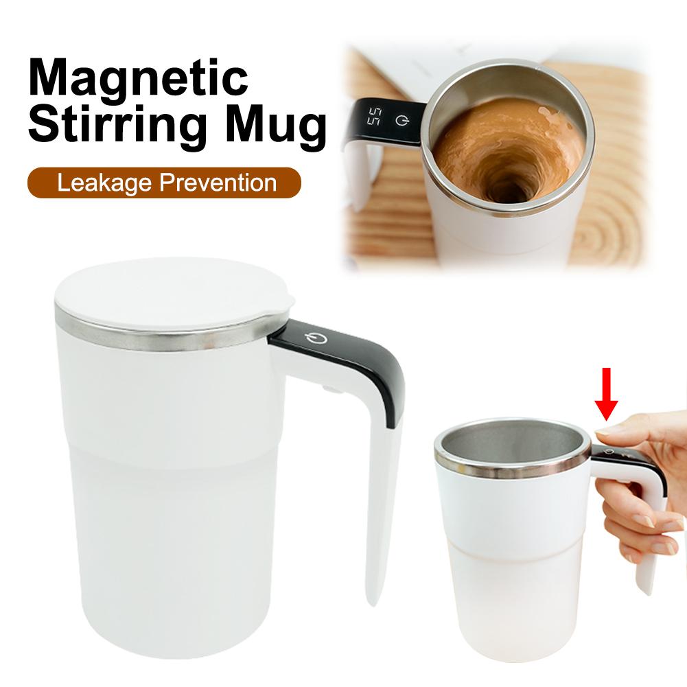 Magnetische, selbstrührende Kaffeetassen, tragbarer automatischer Mischbecher, wiederaufladbarer, selbstrührender Becher mit Thermometer für das Home-Office