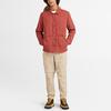 Timberland Solid Color Water-Resistant Loose Fit Single-Breasted Casual Long Sleeve Shirt Men Shirts Dark-Red A6RDH-DH9
