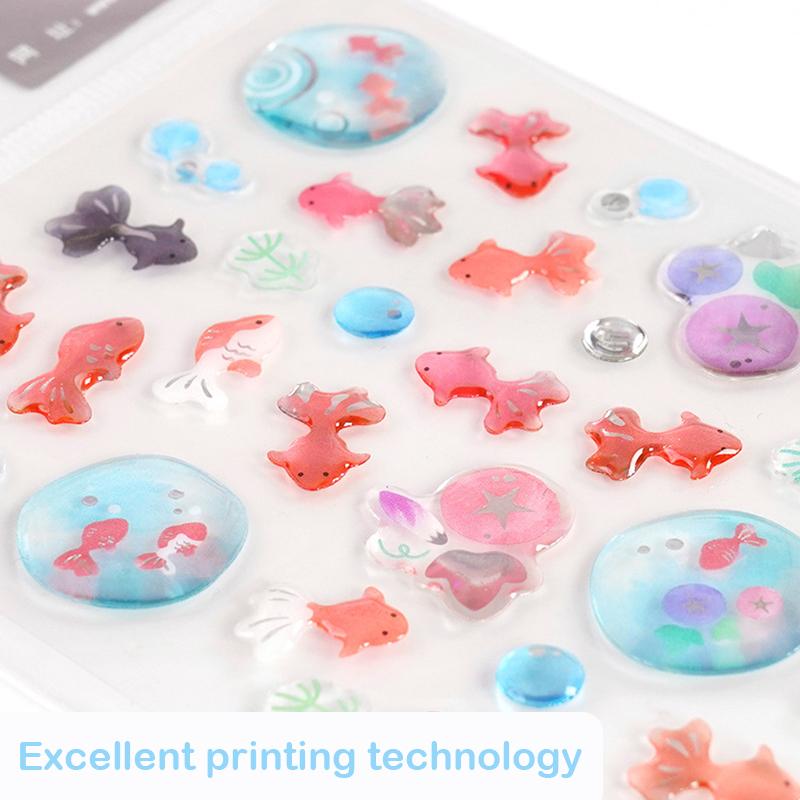 Japan Goldfish Epoxy  Glue Sticker Phone Case Sticker Diary Notebook Decoration Creative Gifts