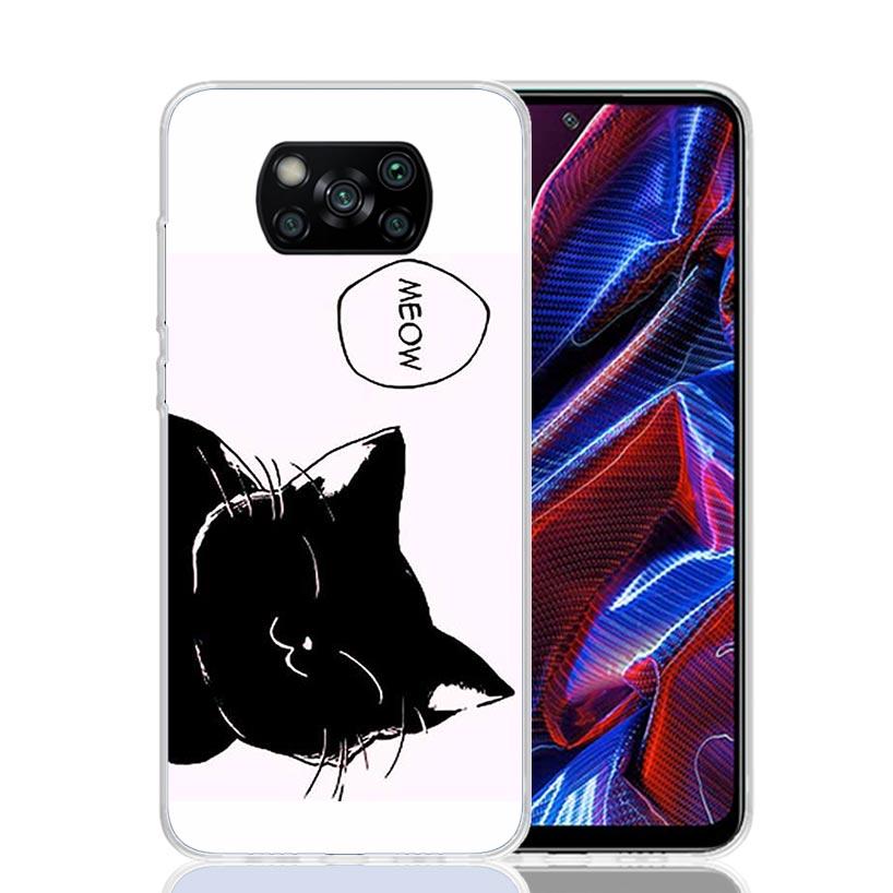 Cat Cute Kitten Cartoon Case Phone Cover for Xiaomi Redmi Note 10 9 9S 8 8T 7 5 Pro Mi 12T 11T 10T 9T 12 11 Lite A3 A2 Trend Fun
