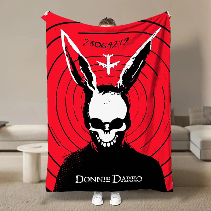 Coperta di Flanella Classico Film Horror Donnie-Darko Morbida per Bambini e Adulti Copriletto Peluche per Divano Plaid Coperta Pranzo per Divano Letto